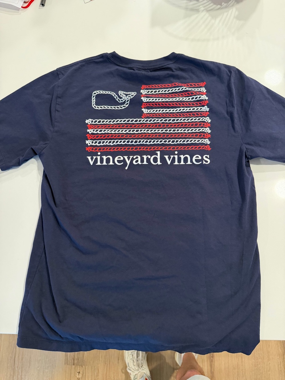 Vineyard Vines Navy Short-Sleeve Flag Rope Graphic Tee